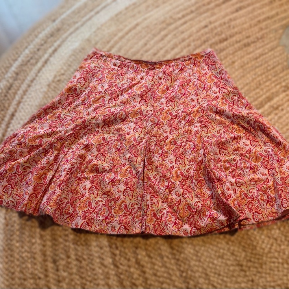 Liz Claiborne Paisley A-Line Skirt in Pink and Red
